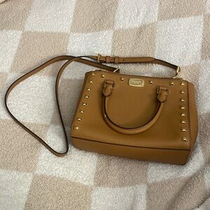 Michael Kors Brown Studded Satchel
